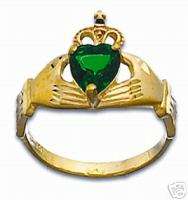 14k Solid Gold Claddaugh Ring Irish Celtic Claddagh sz7  