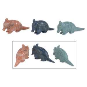   and serpentine statuettes, Shy Armadillos (set of 3)