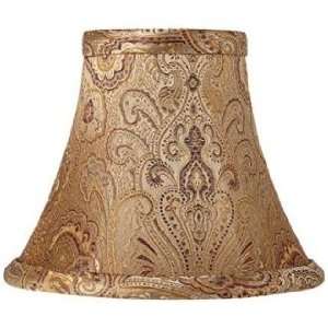   Beige Paisley Silk Blend Lamp Shade 3x6x5 (Clip On)