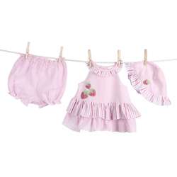 Little Bitty Newborn Girls Pink Ruffle Dress  