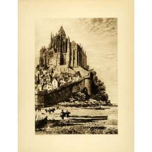  1905 Photogravure Mont St. Michel Normandy France 