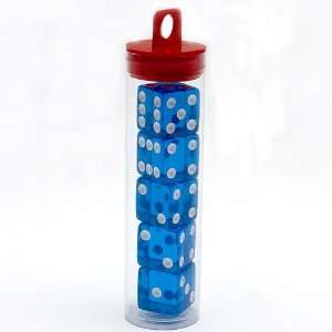   sided Square Cornered Translucent Dice, Blue with White Toys & Games
