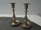 Pair of Heavy Solid Brass Candle Sticks Late 19th C. Ornate