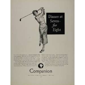   Ad Womans Home Companion Vintage Golfer Golf Swing   Original Print Ad