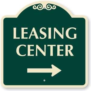  Leasing Center (with Right Arrow) Designer Signs, 18 x 18 