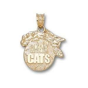 Kentucky Wildcats Modeled Wildcat Comeback Cats Pendant   14KT Gold 