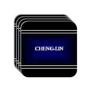   Name Gift   CHENG LIN Set of 4 Mini Mousepad Coasters (black design