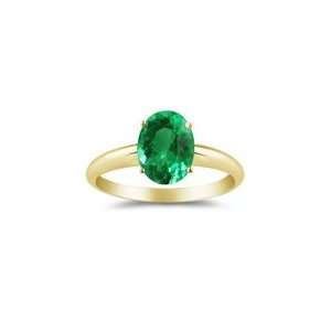  0.62 Cts of 7x5 mm AAA Oval Emerald Solitaire Ring in 18K 