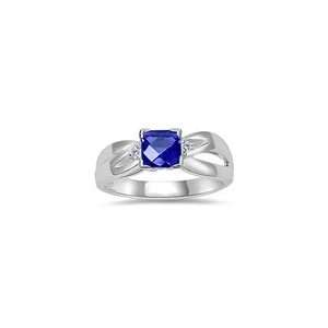  0.03 Cts Diamond & 0.66 Cts Iolite Ring in 14K White Gold 