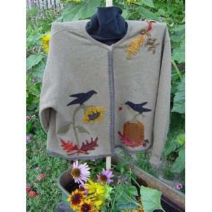  Autumn Song Wool Applique Sweatshirt Pattern Arts, Crafts 