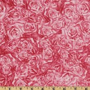  44 Wide Love Song Roses Pink Fabric By The Yard: Arts 