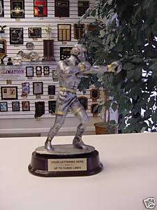 PEWTER FINISH BOXING TROPHY SCULPTURE FREE ENGRAVING!!  