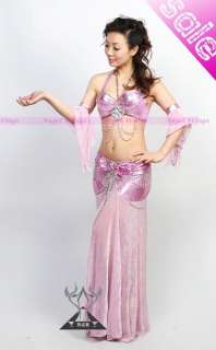 belly dance 4pics costume 32 34B/C bra& skirt armbands  
