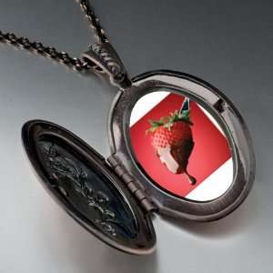  Chocolate Dipped Strawberry Pendant Necklace: Pugster 