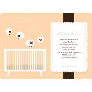    Sheep Mobile Baby Shower Invitations
