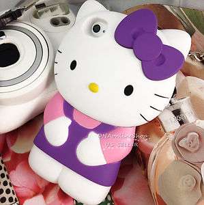   3D Hello Kitty Style Hard Back Case Cover For iPhone 4 4s Multi Colors