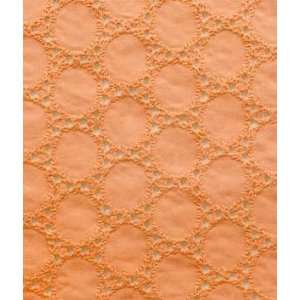  Orange Eyelet Fabric (Circle Design) Fabric Arts, Crafts 