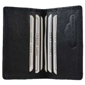   Genuine Leather Bi fold Credit Card Holder BK #66: Office Products