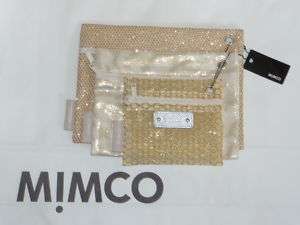 Mimco Mesh Carry All Cosmetic/ Make Up Bags Purse BNWT  Natural  