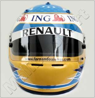 Fernando Alonso F1 ING RENAULT 2008 Replica Helmet SCALE 1:1. Real 