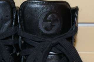 GUCCI GG IMPRIMEE BLACK HIGH TOP SNEAKERS SIZE 9G  