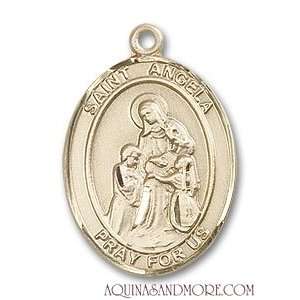  St. Angela Merici Large 14kt Gold Medal Jewelry
