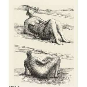   Henry Moore   24 x 30 inches   Two Reclining Figures 2