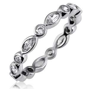   Zirconia CZ Eternity Band Ring   Womens Mothers Day Band Ring Size 9