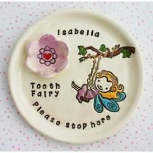  fairy on swing personalized tooth fairy plate