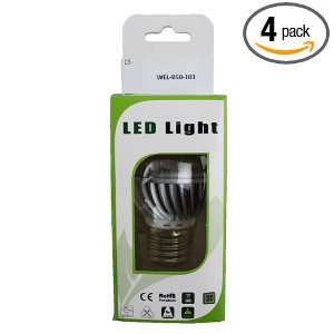    Dimmable High Power 50mm Round 3 LED Bulb, 4 Watt Warm White, 4 Pack