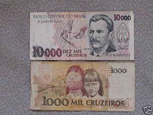 CRUZEIROS PAPER money BANCO CENTRAL DO BRASIL Lot 2  