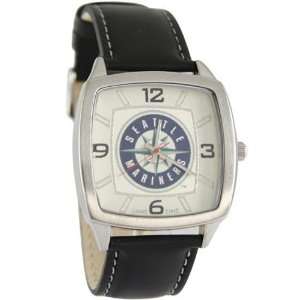   : MLB Seattle Mariners Retro Watch w/ Leather Band: Sports & Outdoors