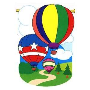  Hot Air Balloon Applique Flag 28x44 Patio, Lawn 