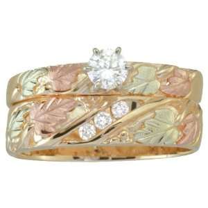  Black Hills Gold Diamond Bridal Set Jewelry