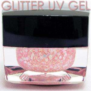 Pink Glitter Powder + Slice UV BUILDER COLOR GEL NAIL  