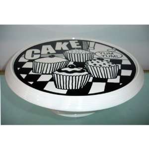  YUM CERAMIC FOOTED CAKE STAND DESIGN: Kitchen & Dining