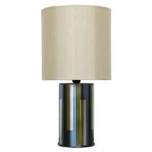  Pillar Table Lamp with Pebble Shade in Caribbean Shadow 