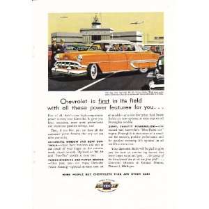  1954 Ad Orange Chevy Bel Air 4dr Sedan Chevrolet Original Car 