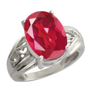   Ct Last Dance Pink Oval Mystic Quartz and 14k White Gold Ring: Jewelry