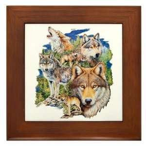  Framed Tile Wolf Collage 