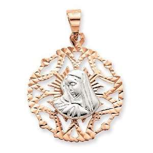  14k Gold Two Tone Our Lady of Sorrows Pendant Jewelry
