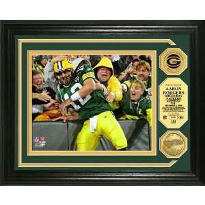 Aaron Rodgers Green Bay Packers   Lambeau Leap   24KT Gold Coin Photo 