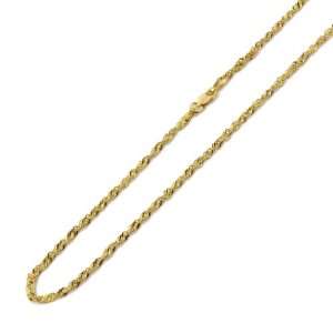 14K Yellow Gold 3mm Singapore High Polish Finished Chain Necklace with 