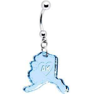  Light Blue State of Alaska Belly Ring Jewelry