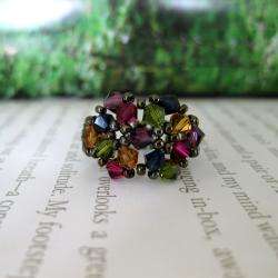 Crystal Multicolor Beaded Flower Ring (USA)  