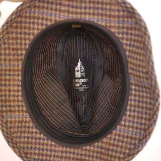 Vtg 70s London Fog Houndstooth WOOL Fedora Bucket Hat 7  