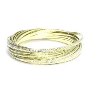    Fashion Connected Bangles; 3 Diameter; Gold Metal Jewelry