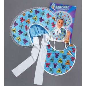   Online (Fancy Dress) Blue Baby Boy Bonnet & Bib Fancy Dress Set Kit