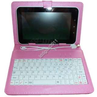 new white/Red/Pink Leather Case of usb Keyboard for 8 inch MID Tablet 
