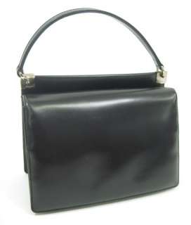 SALVATORE FERRAGAMO Black Leather Mini Handbag Tote  